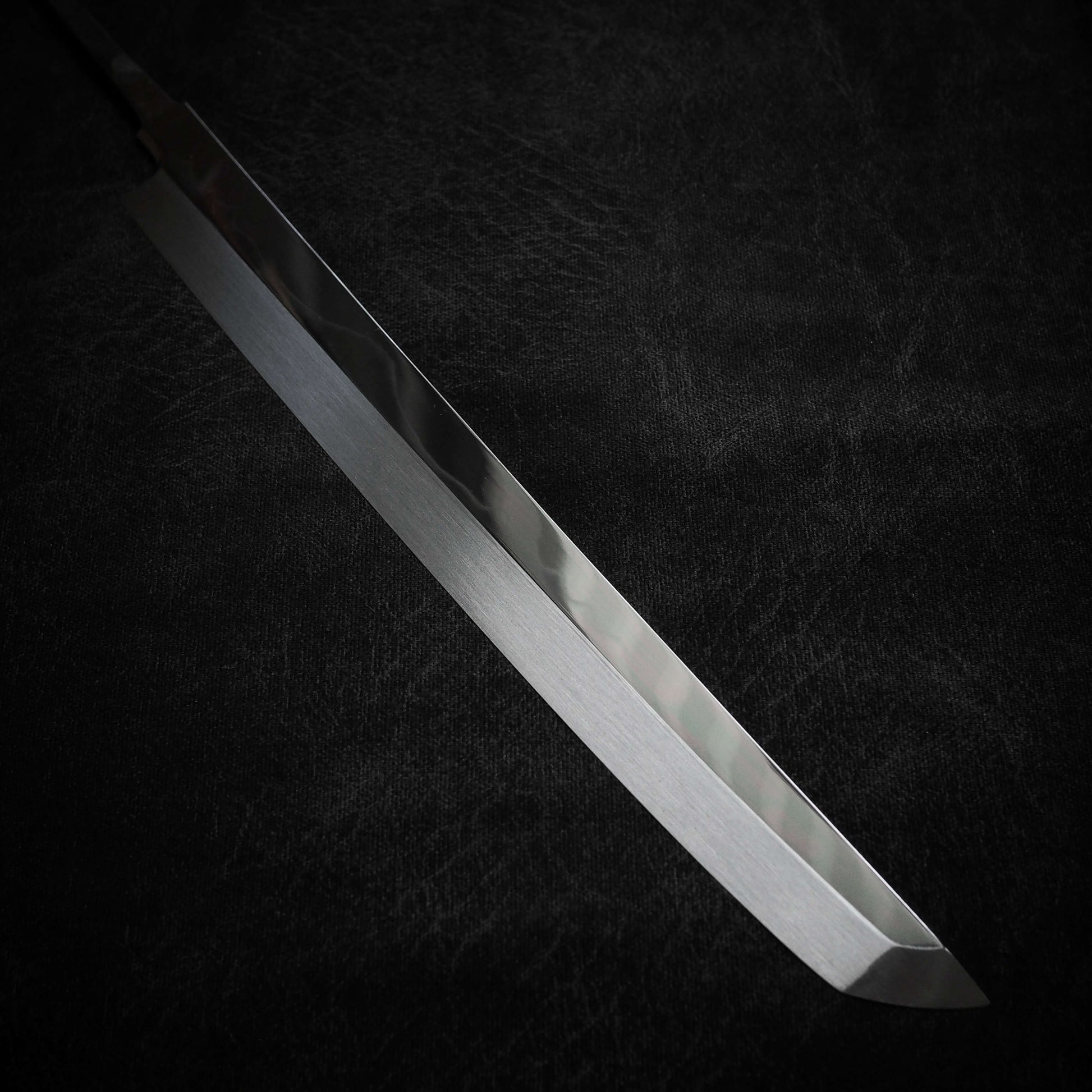 Genkai Masakuni (moonless Fujiyama) honyaki shirogami #1 360mm sakimaru takohiki - Zahocho Japanese Knives