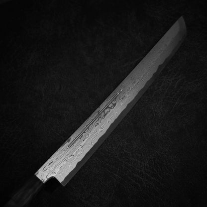 Nakagawa aogami #1 suminagashi 330mm sakimaru takohiki - Zahocho Japanese Knives