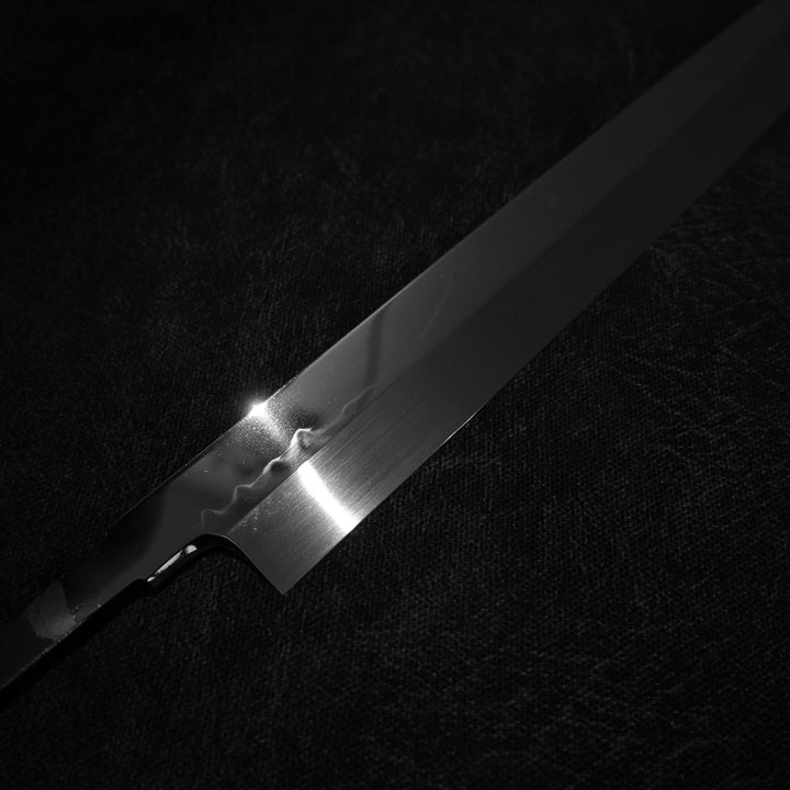 Genkai Masakuni (Mt. Fuji with crescent moon) shirogami #1 330mm honyaki yanagiba - Zahocho Japanese Knives