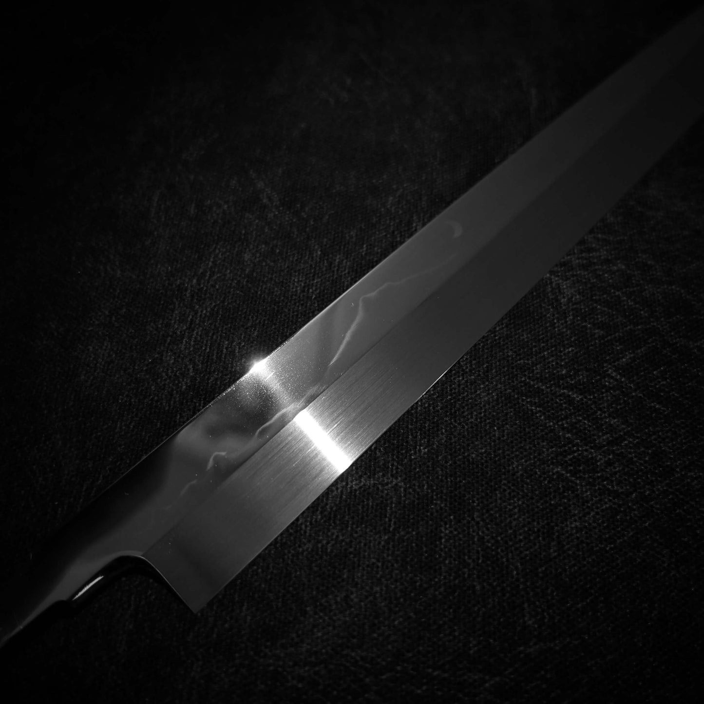 Genkai Masakuni (Mt. Fuji with crescent moon) shirogami #1 330mm honyaki yanagiba - Zahocho Japanese Knives