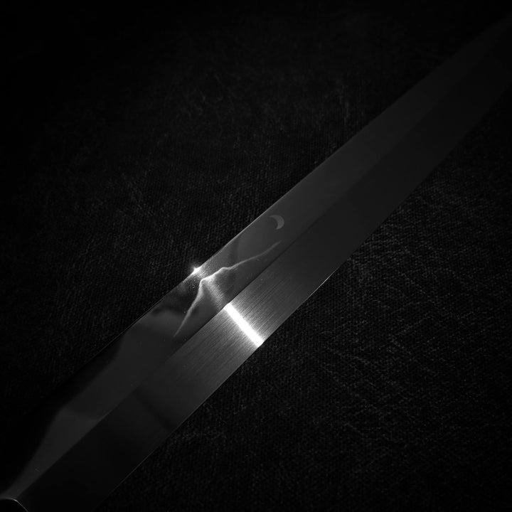 Genkai Masakuni (Mt. Fuji with crescent moon) shirogami #1 330mm honyaki yanagiba - Zahocho Japanese Knives