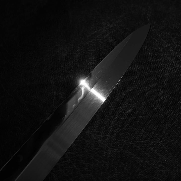 Genkai Masakuni (Mt. Fuji with crescent moon) shirogami #1 330mm honyaki yanagiba - Zahocho Japanese Knives