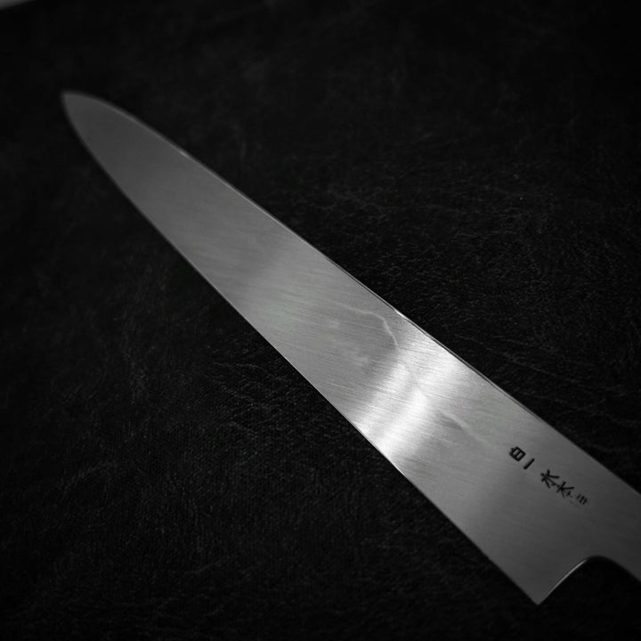 Genkai Masakuni (Mt. Fuji with crescent moon) shirogami #1 330mm honyaki yanagiba - Zahocho Japanese Knives