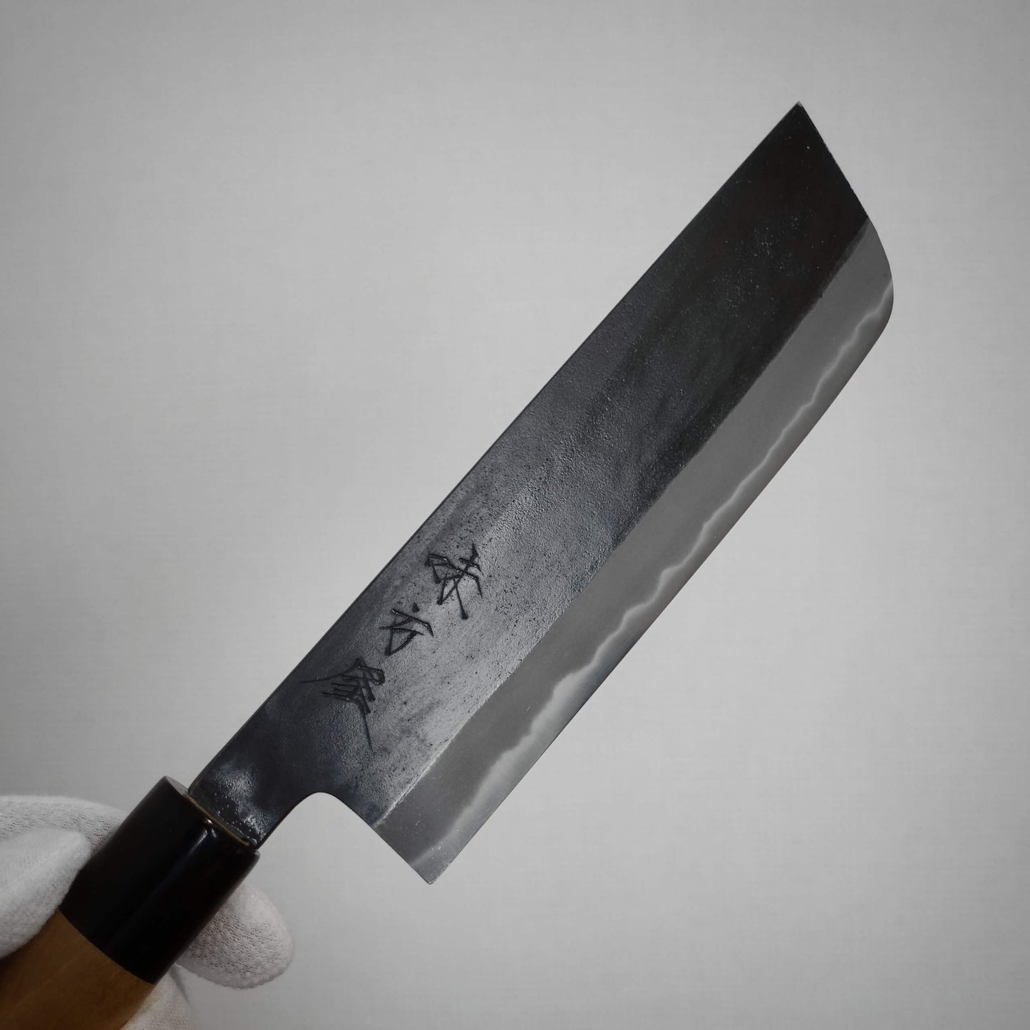 Hinoura kurouchi shirogami #2 165mm nakiri - Zahocho Japanese Knives