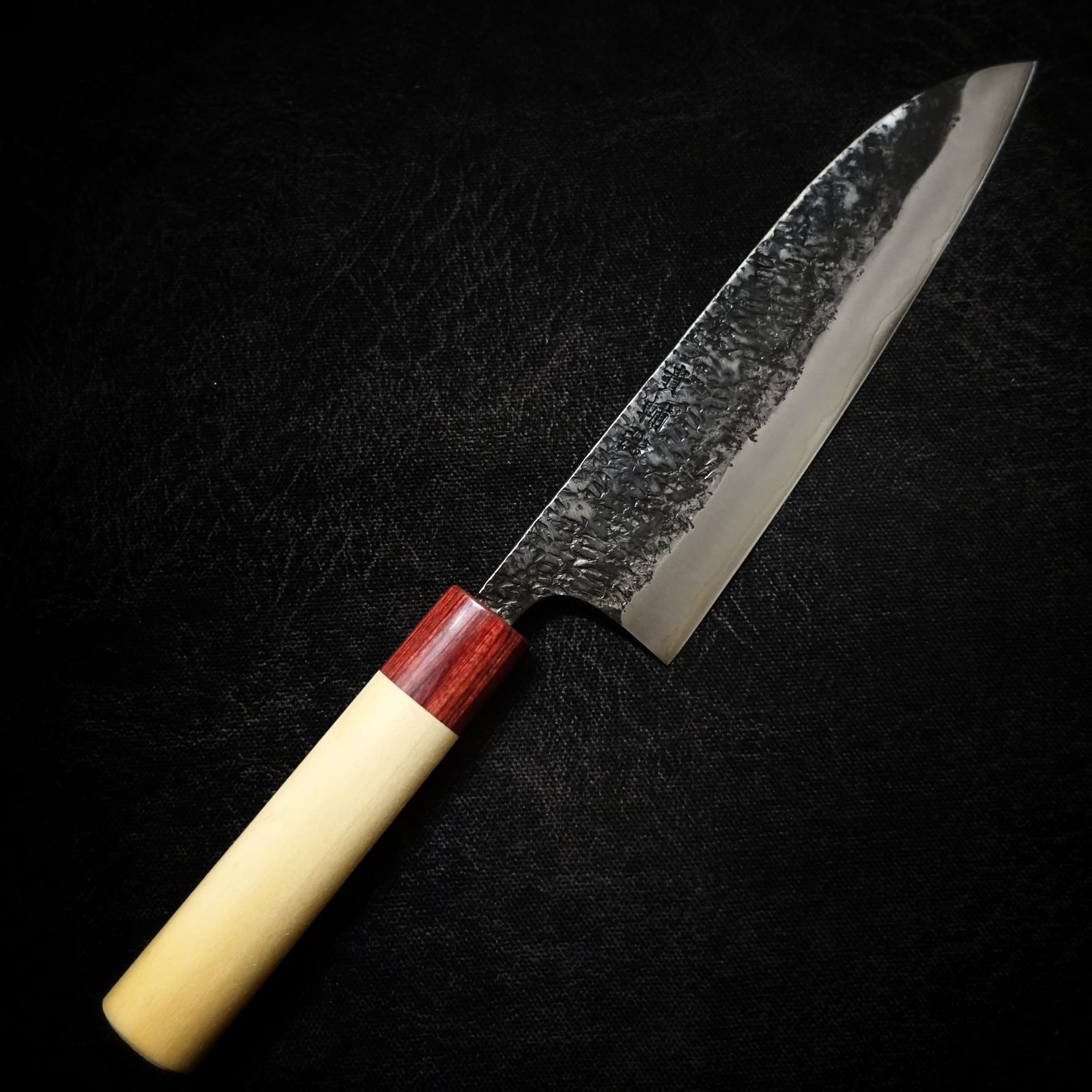 Kisuke tsuchime kurouchi shirogami #2 195mm gyuto - Zahocho Japanese Knives