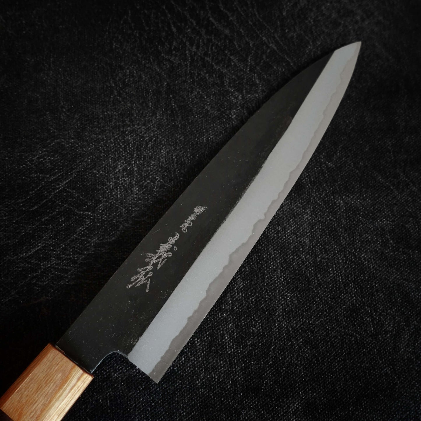 Yoshihiro kurouchi shirogami#2 210mm gyuto (custom handle) - Zahocho Japanese Knives