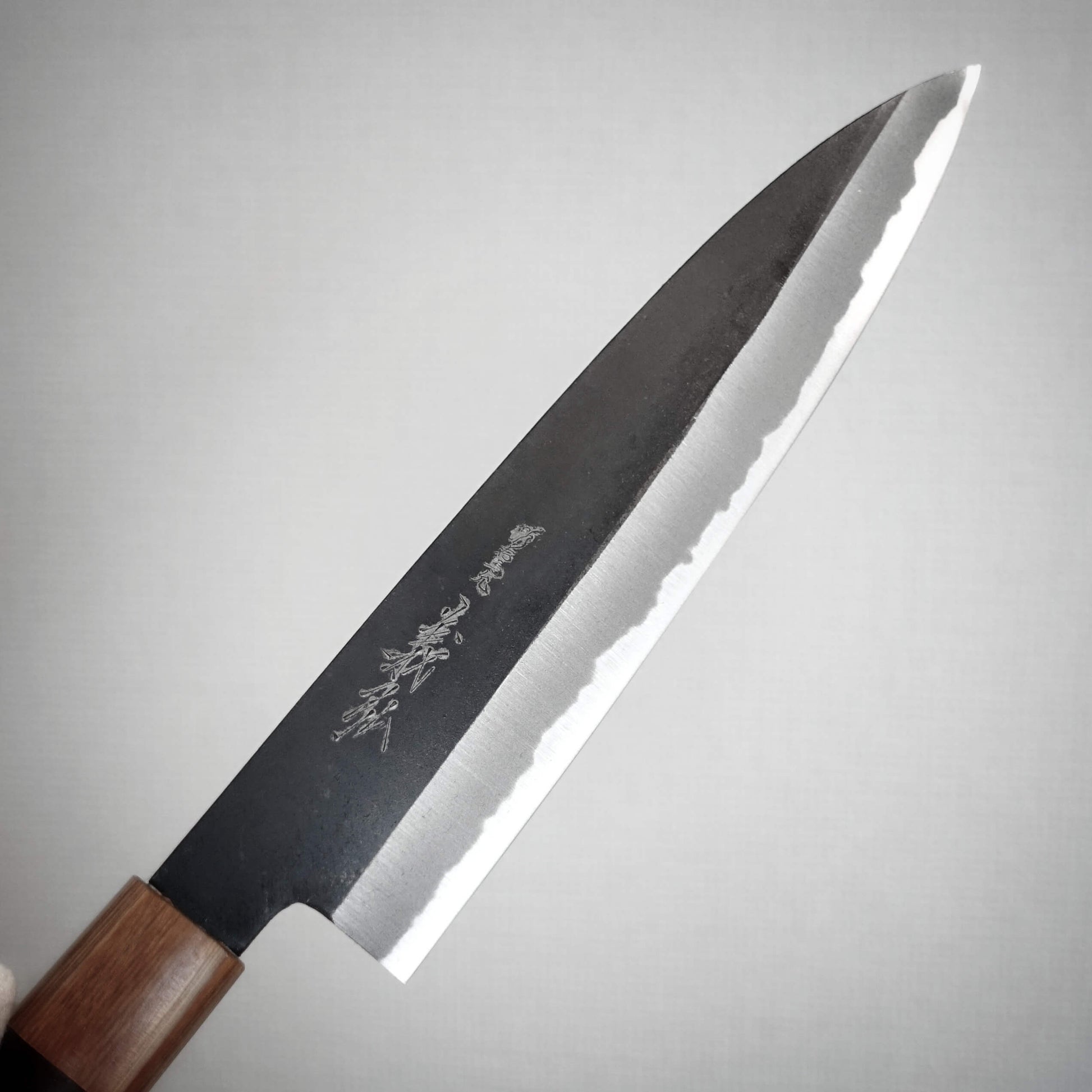 Yoshihiro kurouchi shirogami#2 210mm gyuto (custom handle) - Zahocho Japanese Knives