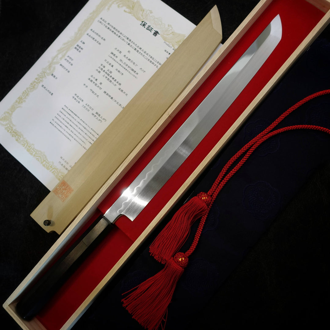 Genkai Masakuni shirogami #1 330mm honyaki sakimaru – Zahocho Knives Tokyo