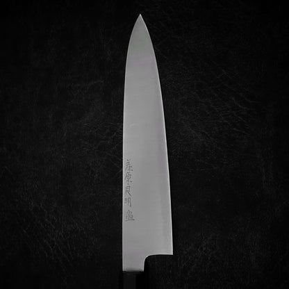 Yoshiaki Fujiwara (Kiyoshi Kato) migaki aogami 240mm wa-gyuto - Zahocho Japanese Knives