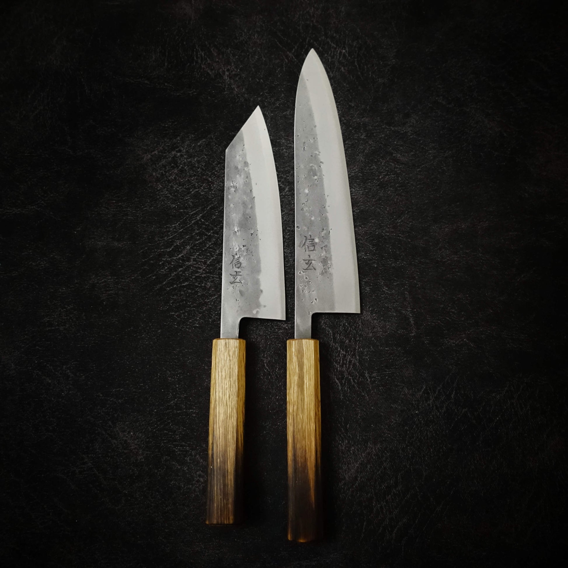 Shingen nashiji aogami #2 210mm gyuto (custom handle) - Zahocho Japanese Knives