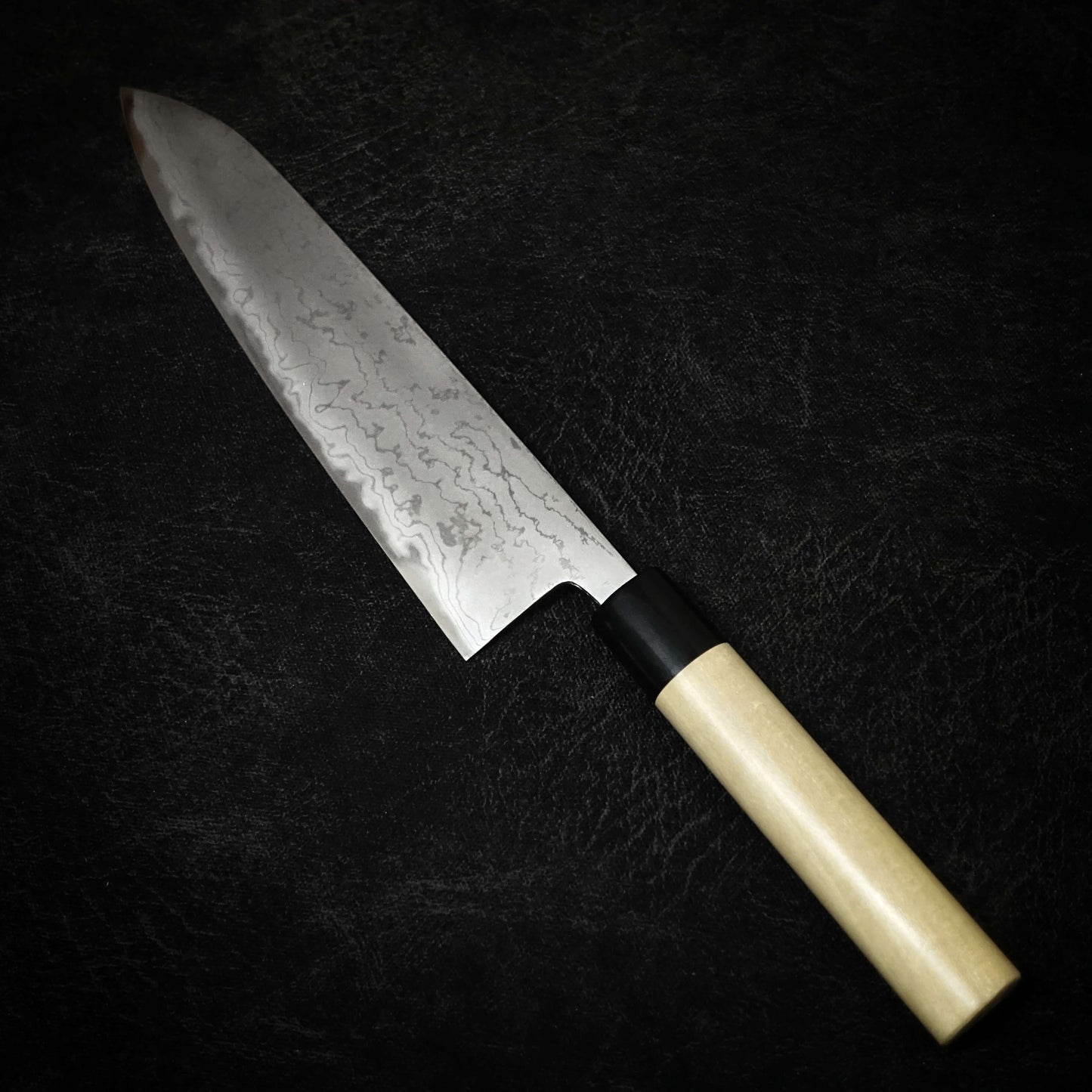 Toyama aogami #2 damascus 240mm gyuto - Zahocho Japanese Knives
