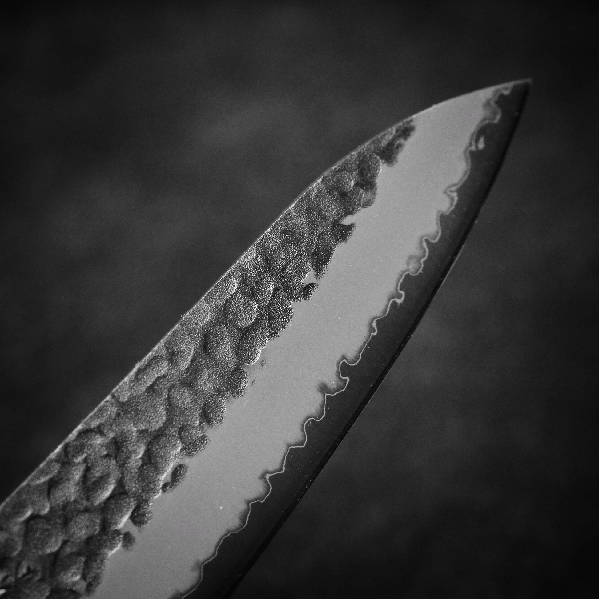 Yoshihiro tsuchime kurouchi AS (Aogami Super) 210mm gyuto (with saya) - Zahocho Japanese Knives