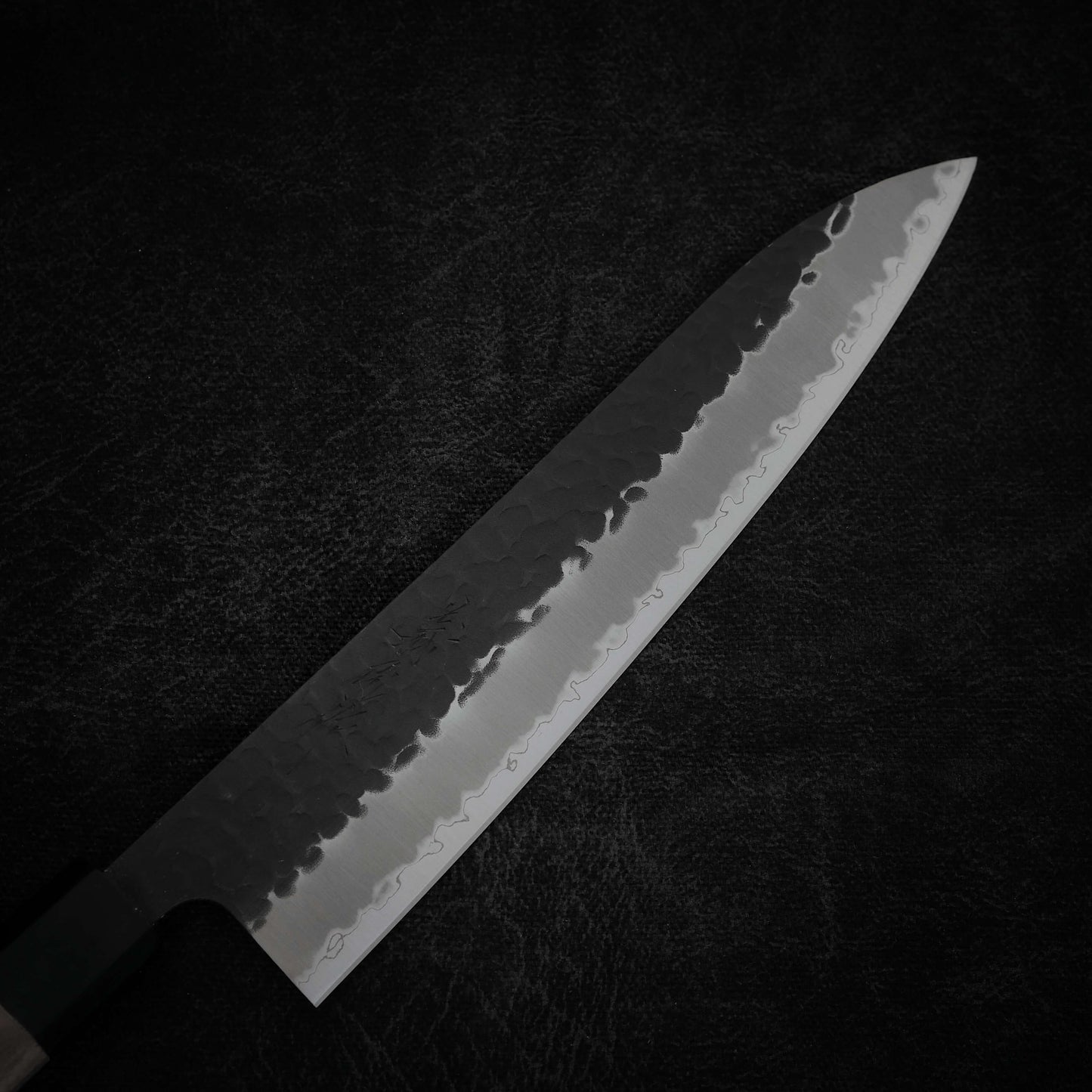 Yoshihiro tsuchime kurouchi AS (Aogami Super) 210mm gyuto (with saya) - Zahocho Japanese Knives