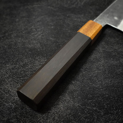 Shigeki Tanaka kurouchi aogami #2 165mm kiritsuke santoku - Zahocho Japanese Knives